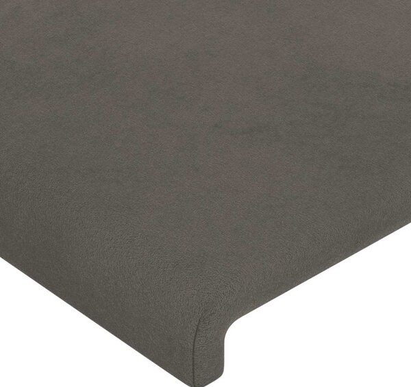 Čelo postele typu ušák tmavě šedé 183x16x78/88 cm samet 3118549