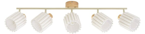 Stropní Lampa Lindby, Shiloh, stmívatelné, Dřevo, Obývací pokoj, Tkanina / Textil, Moderní