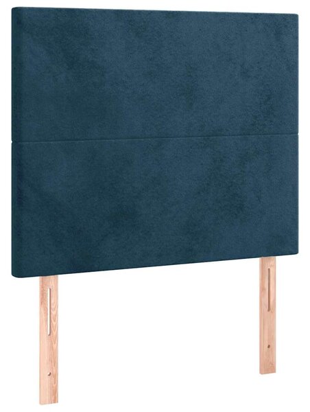 Čelo postele tmavě modré 80x5x118/128 cm sametové 3116086