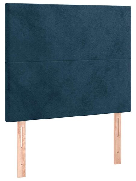 Čelo postele tmavě modré 100x5x118/128 cm sametové 3116098