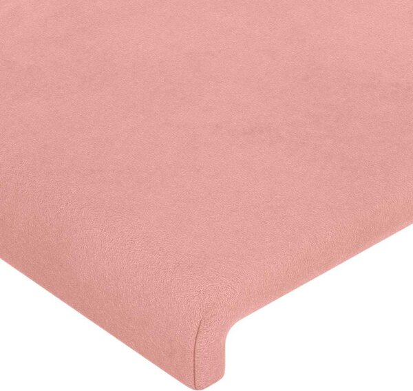 Čelo postele růžové 160x5x118/128 cm sametové 3116111