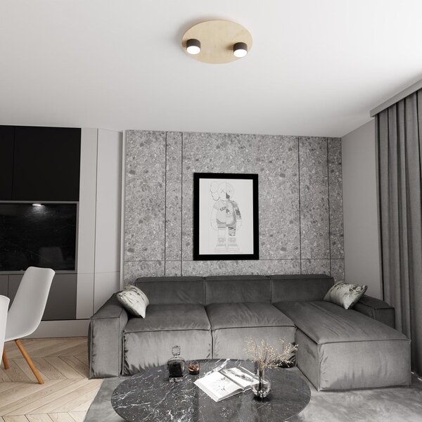 Stropní svítidlo PIXO 2 – černé, 2× GX53, šířka 40 cm
