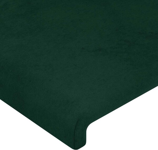 Čelo postele typu ušák tmavě zelená 147x16x118/128 cm samet 3119351