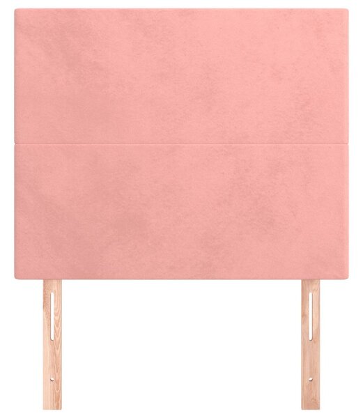 Čelo postele růžové 80x5x118/128 cm sametové 3116087