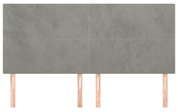 Čelo postele světle šedé 180x5x118/128 cm sametové 3116112
