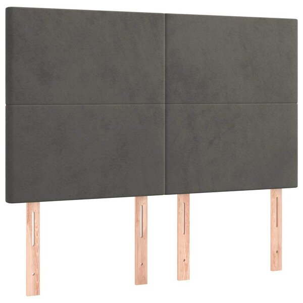 Čelo postele tmavě šedé 144x5x118/128 cm sametové 3116101