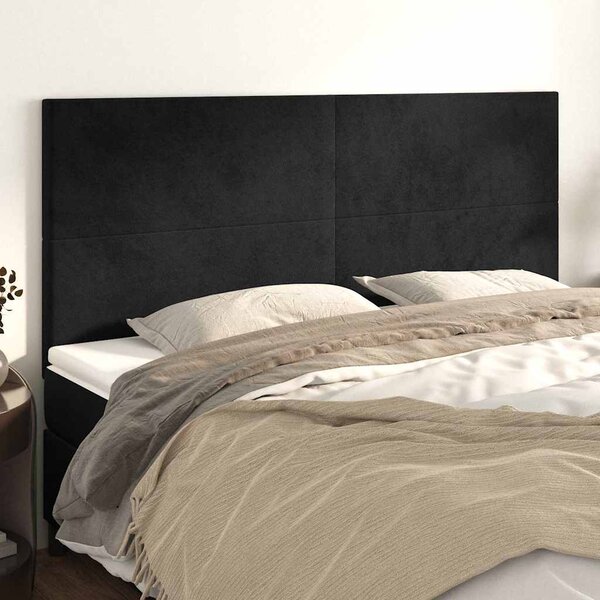 Čelo postele černé 180x5x118/128 cm sametové 3116114