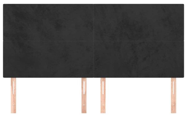 Čelo postele černé 180x5x118/128 cm sametové 3116114