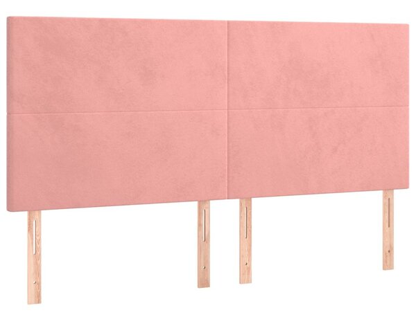 Čelo postele růžové 160x5x118/128 cm sametové 3116111