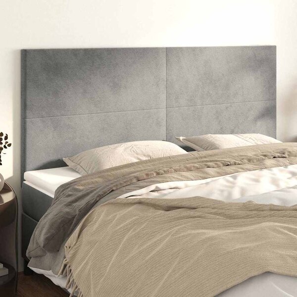 Čelo postele světle šedé 180x5x118/128 cm sametové 3116112