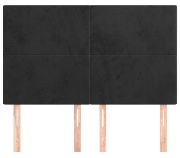 Čelo postele černé 144x5x118/128 cm sametové 3116102