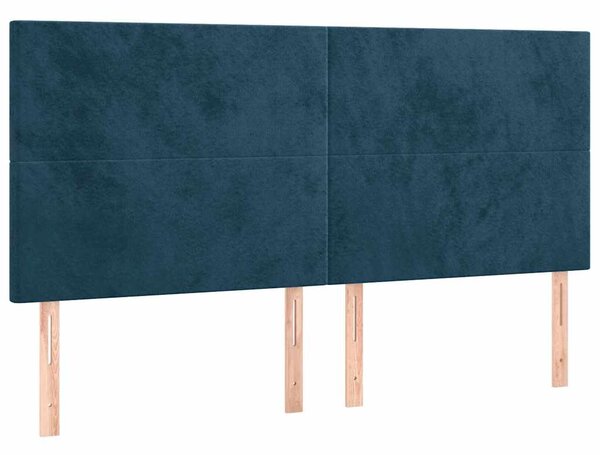 Čelo postele tmavě modré 200x5x118/128 cm sametové 3116122