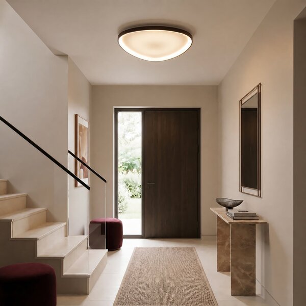Stropní Lampa Lucande, Asken, stmívatelné, Hnědá / Rezavá, Obývací pokoj, Hliník, Moderní