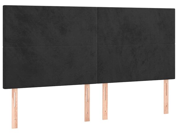 Čelo postele černé 180x5x118/128 cm sametové 3116114