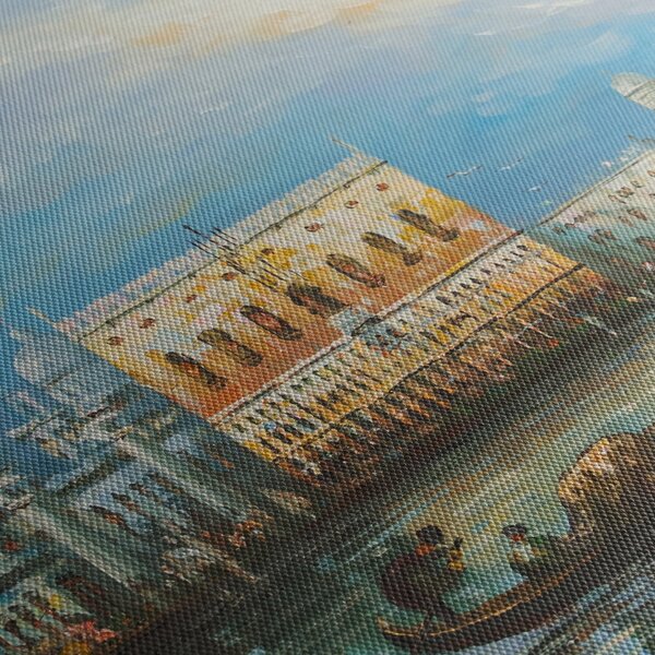 Obraz - Gondola projíždějící Benátkami, olejomalba (30x30 cm)