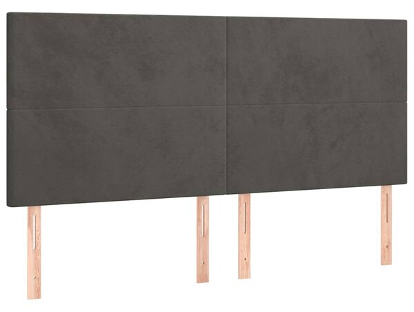 Čelo postele tmavě šedé 180x5x118/128 cm sametové 3116113
