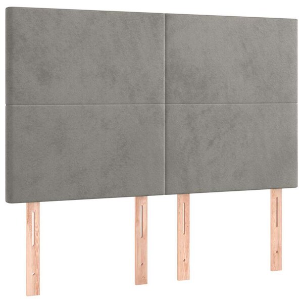 Čelo postele světle šedé 144x5x118/128 cm sametové 3116100