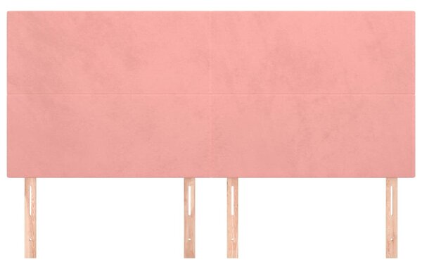 Čelo postele růžové 160x5x118/128 cm sametové 3116111