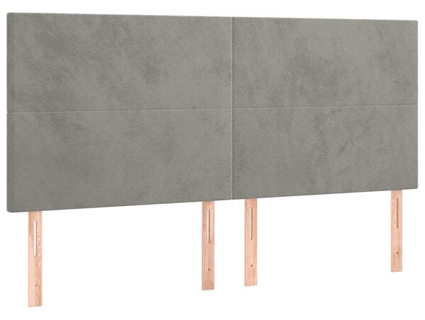 Čelo postele světle šedé 180x5x118/128 cm sametové 3116112