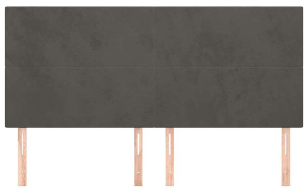 Čelo postele tmavě šedé 180x5x118/128 cm sametové 3116113