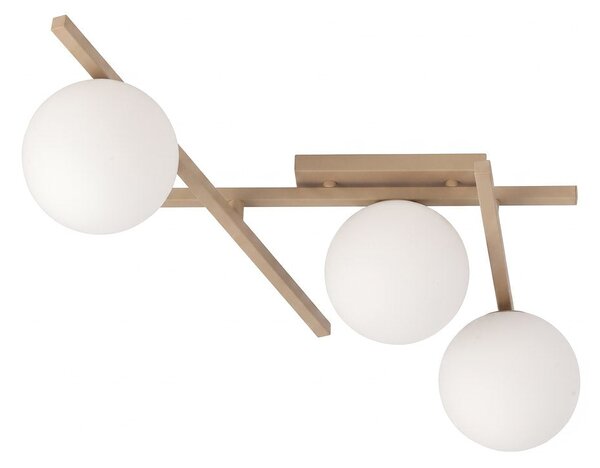 Stropní svítidlo SMART 3 – moka, opálové sklo, 3× E14, šířka 51 cm