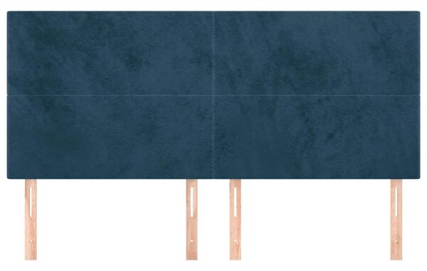Čelo postele tmavě modré 200x5x118/128 cm sametové 3116122