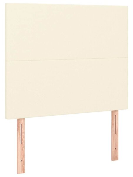 Čelo postele s LED krémové 80x5x118/128 cm umělá kůže 3122218