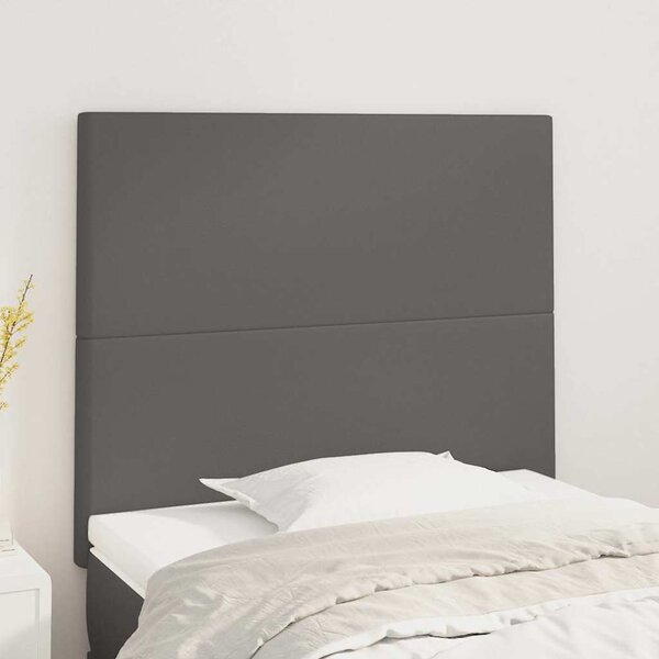 Čelo postele šedé 100x5x118/128 cm umělá kůže 3116140