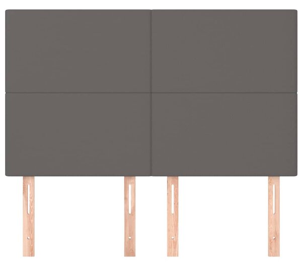 Čelo postele šedé 144x5x118/128 cm umělá kůže 3116146