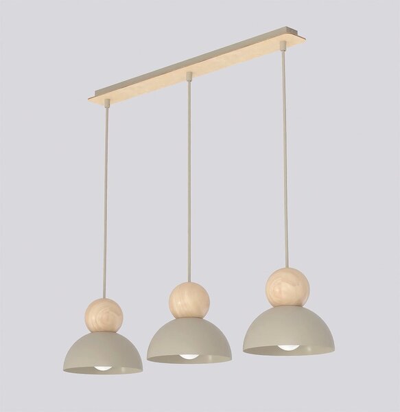 Závěsné svítidlo KAKI 3 – moka, 3× E27, šířka 73 cm