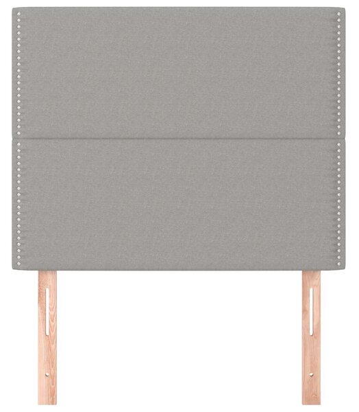 Čelo postele světle šedé 100x5x118/128 cm látkové 3116182
