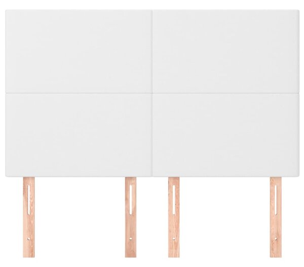 Čelo postele bílé 144x5x118/128 cm umělá kůže 3116143