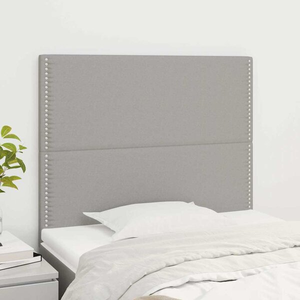 Čelo postele světle šedé 100x5x118/128 cm látkové 3116182