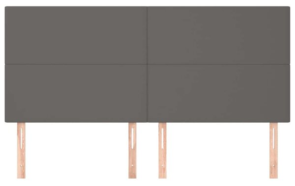 Čelo postele šedé 200 x 5 x 118/128 cm umělá kůže 3116164