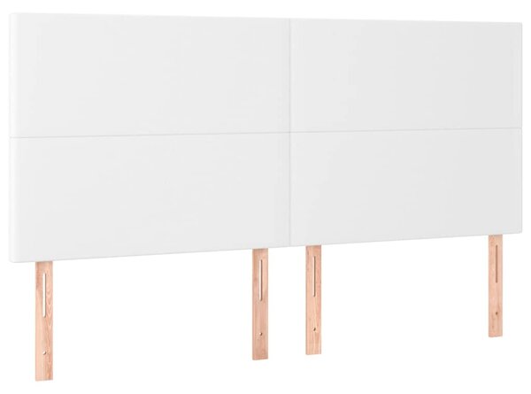 Čelo postele bílé 200 x 5 x 118/128 cm umělá kůže 3116161