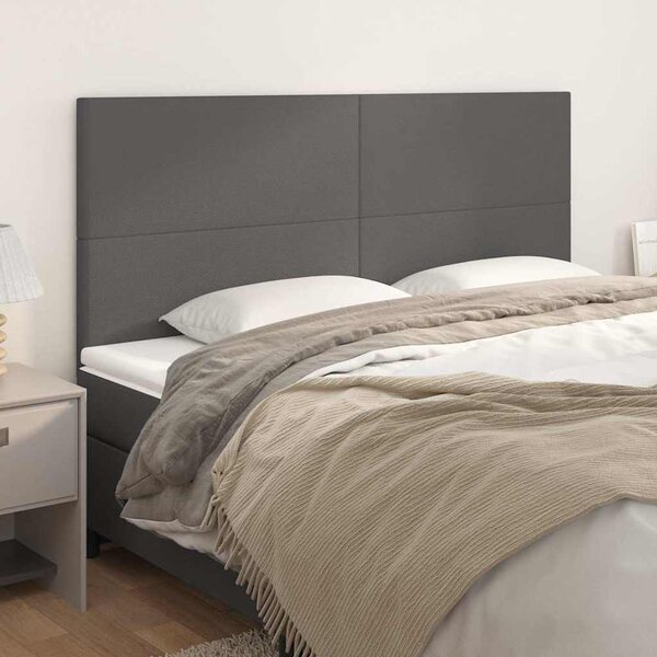 Čelo postele šedé 200 x 5 x 118/128 cm umělá kůže 3116164