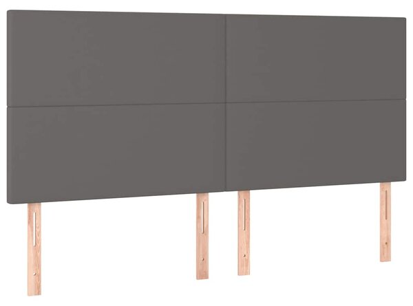 Čelo postele šedé 200 x 5 x 118/128 cm umělá kůže 3116164