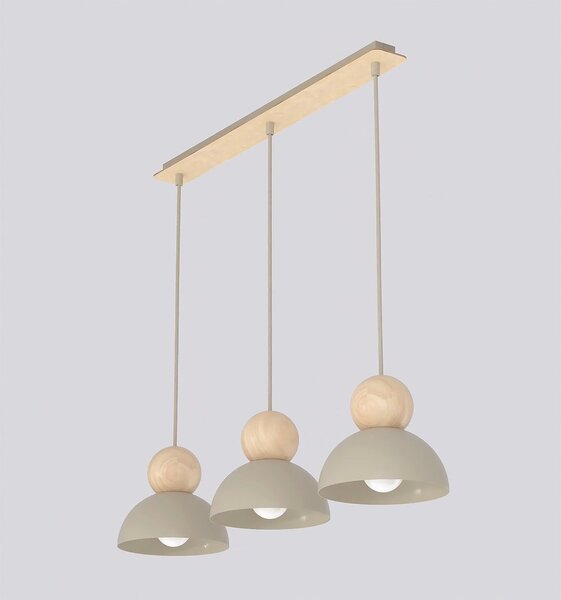 Závěsné svítidlo KAKI 3 – moka, 3× E27, šířka 73 cm