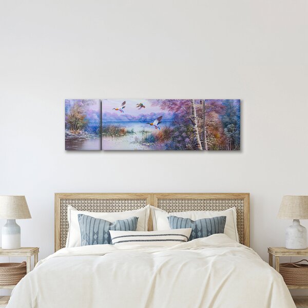 Obraz - Přichází podzim, olejomalba (170x50 cm)