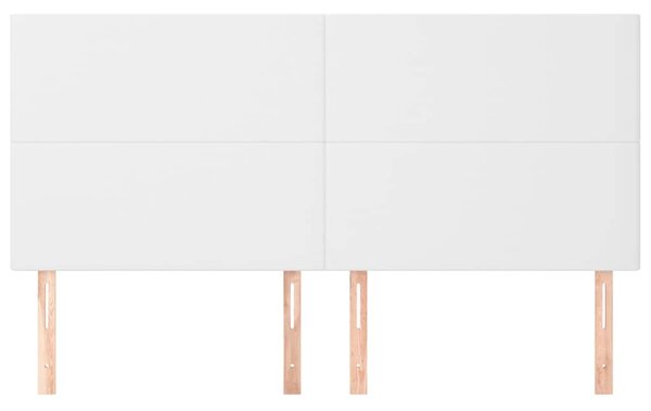Čelo postele bílé 200 x 5 x 118/128 cm umělá kůže 3116161