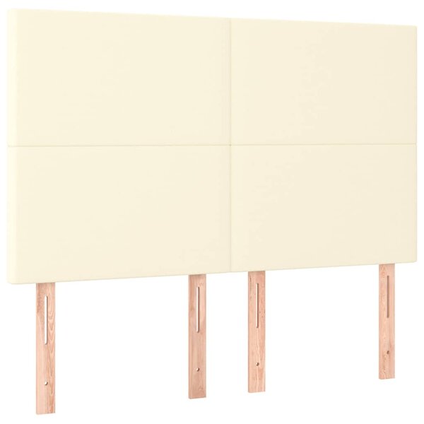 Čelo postele krémové 144x5x118/128 cm umělá kůže 3116144