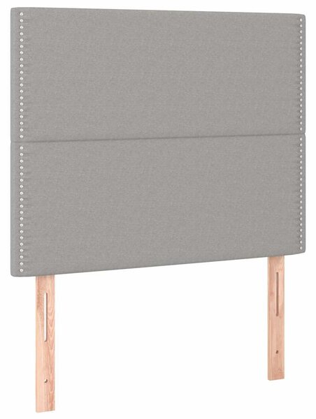 Čelo postele světle šedé 100x5x118/128 cm látkové 3116182