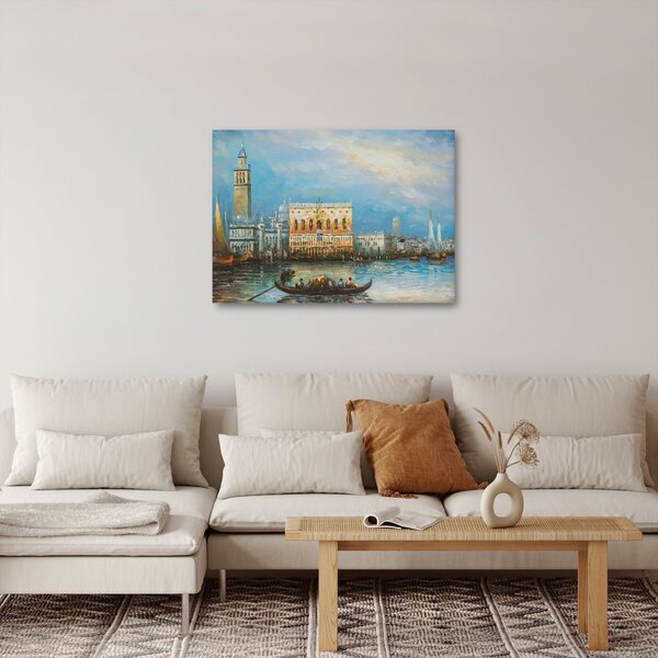 Obraz - Gondola projíždějící Benátkami, olejomalba (70x50 cm)