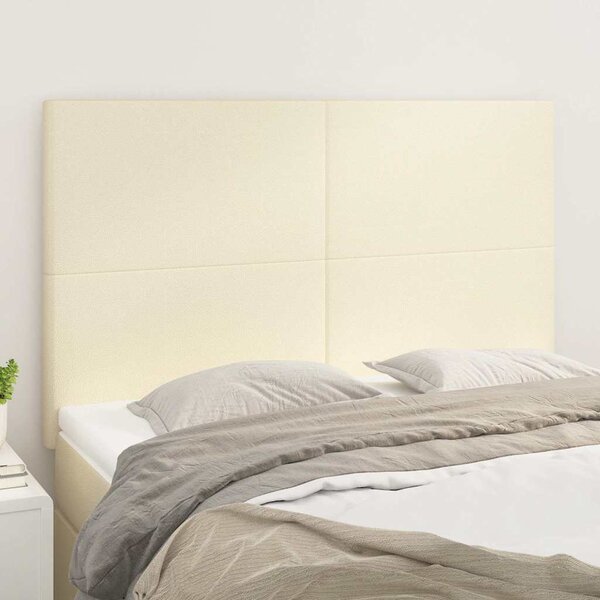 Čelo postele krémové 144x5x118/128 cm umělá kůže 3116144