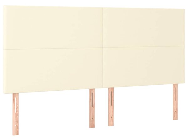 Čelo postele krémové 160x5x118/128 cm umělá kůže 3116150