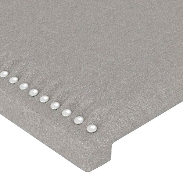 Čelo postele světle šedé 200 x 5 x 118/128 cm látkové 3116214