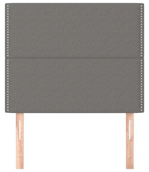 Čelo postele tmavě šedé 100x5x118/128 cm látkové 3116183