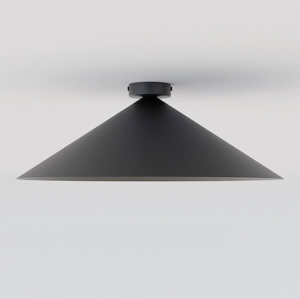 Stropní svítidlo MONO 1L – černé, opálové sklo, 1× E14, šířka 50 cm
