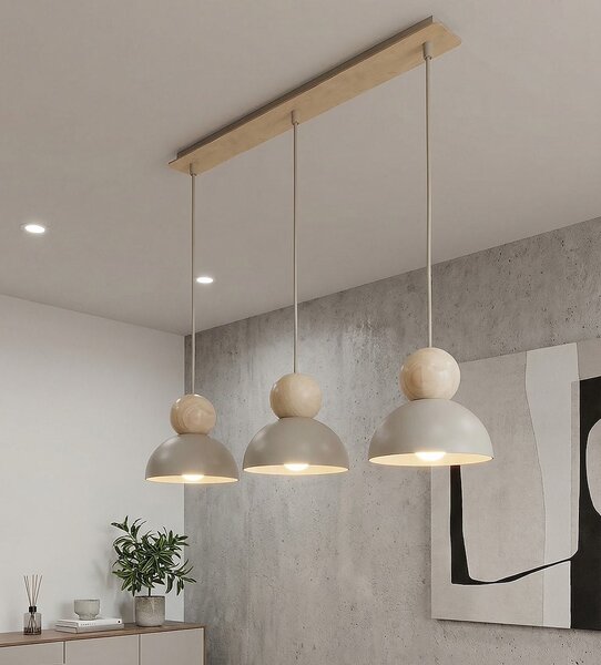 Závěsné svítidlo KAKI 3 – moka, 3× E27, šířka 73 cm