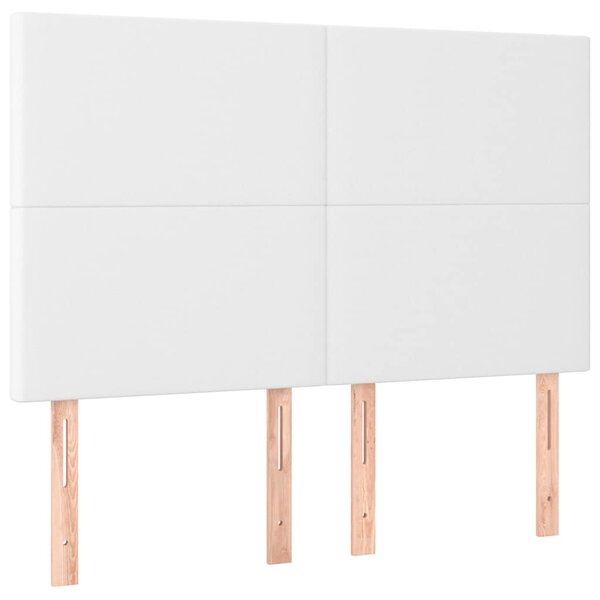 Čelo postele bílé 144x5x118/128 cm umělá kůže 3116143